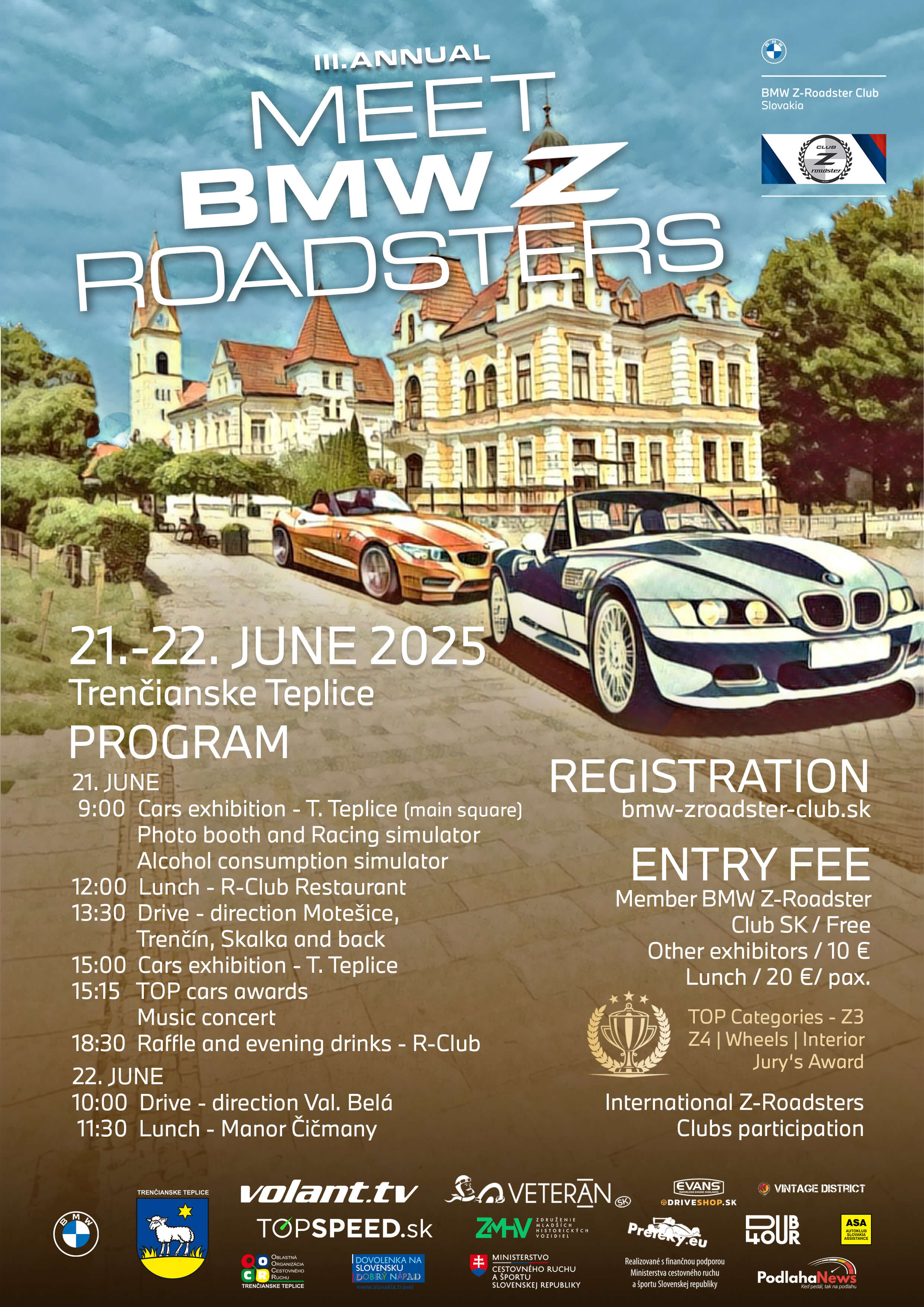 III.Annual Meet BMW Z-Roadsters - 21.-22.june 2025 - Trenčianske Teplice