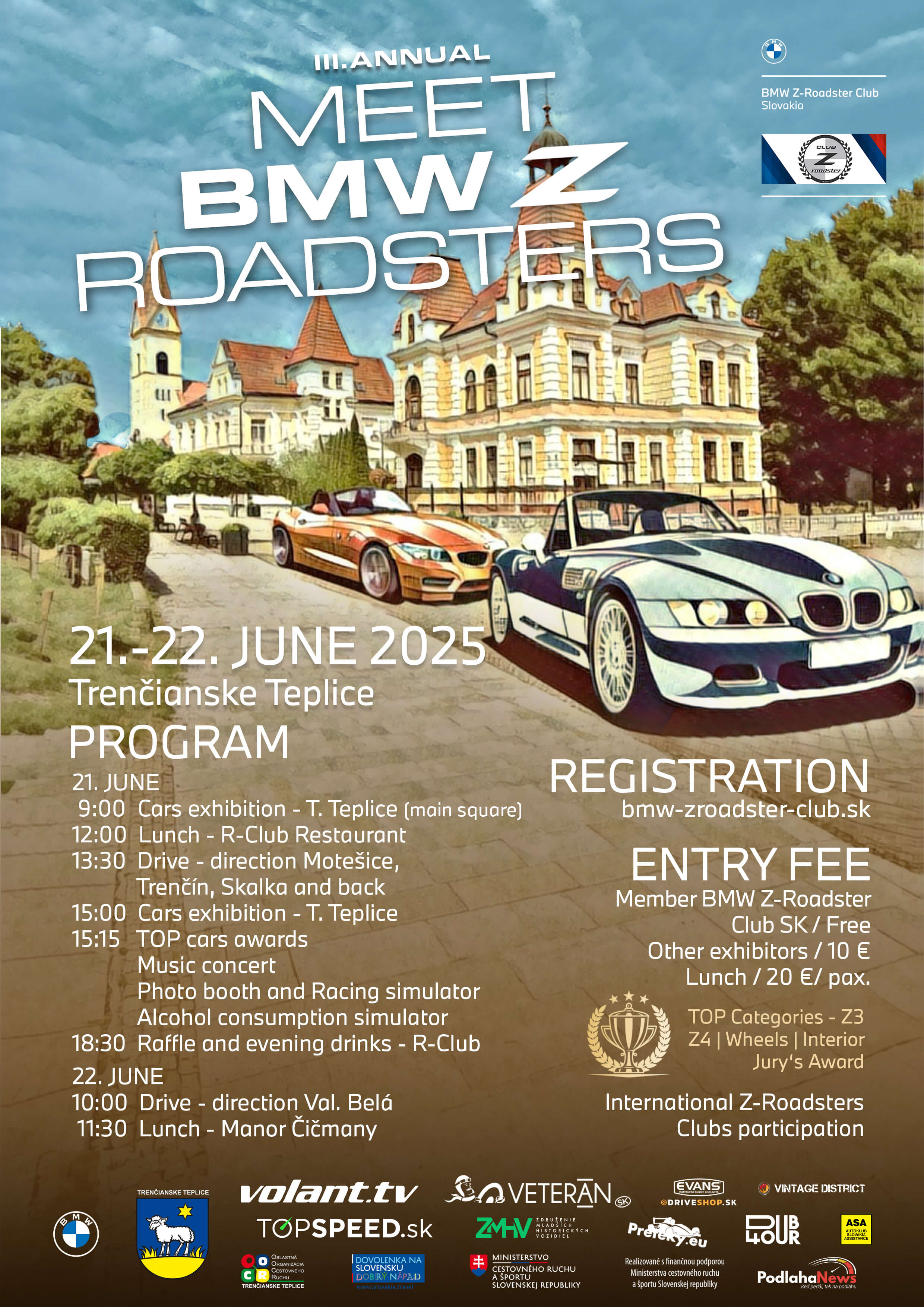 III.Annual Meet BMW Z-Roadsters - 21.-22.june 2025 - Trenčianske Teplice