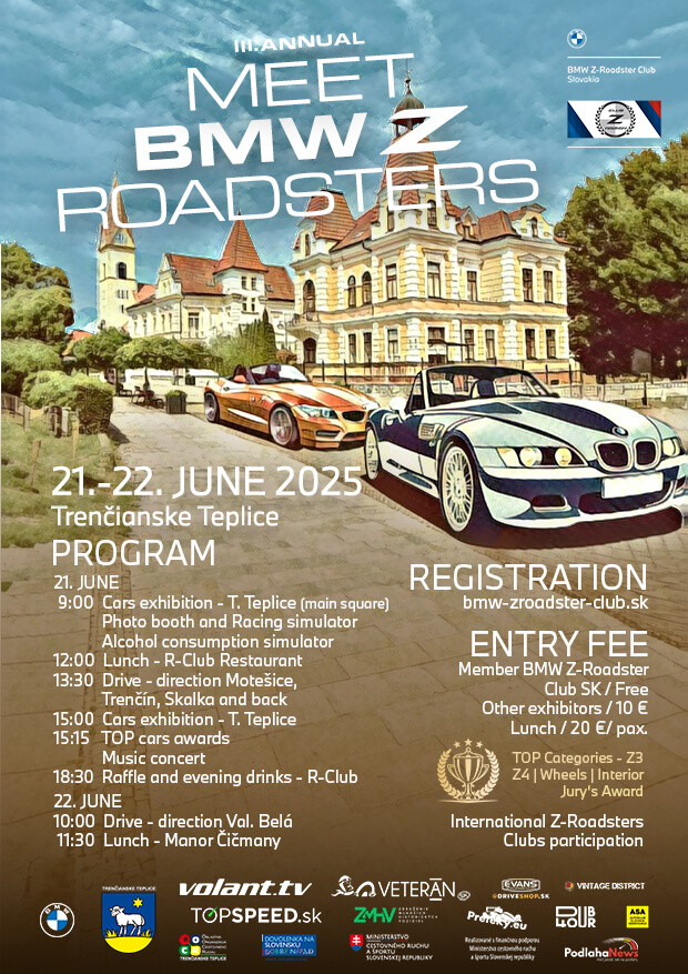 III.Annual Meet BMW Z-Roadsters - 21.-22.june 2025 - Trenčianske Teplice